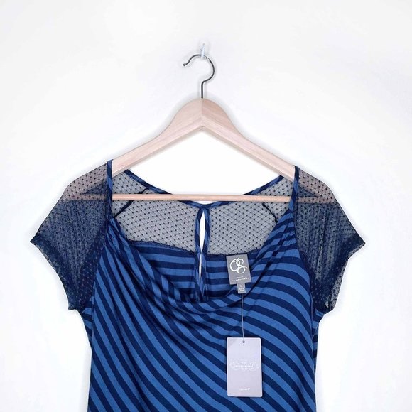 ⚡️SOLD⚡️  nwt one september cowl neck striped tee - medium - Picture 5 of 5